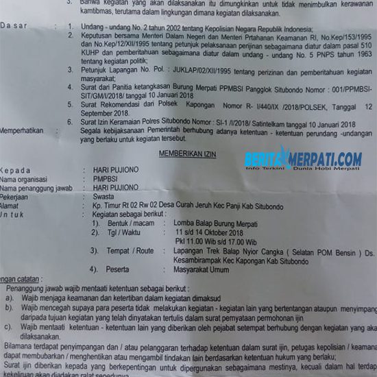 Ijin Keluar, Lomba LJB’18 Situbondo Siap Digelar